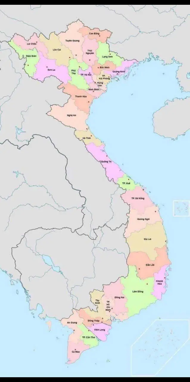bảng đồ sắp nhập tỉnh